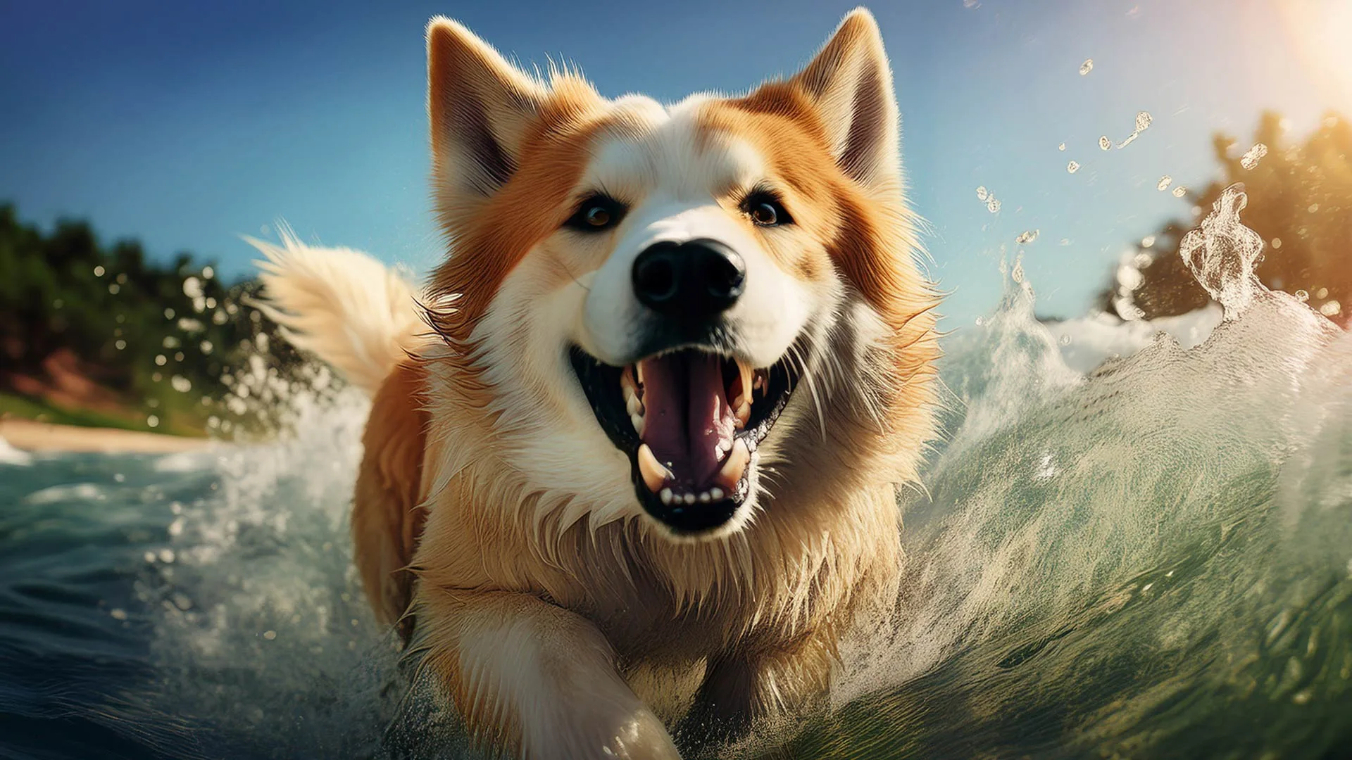 Hund Wellenbeissen
